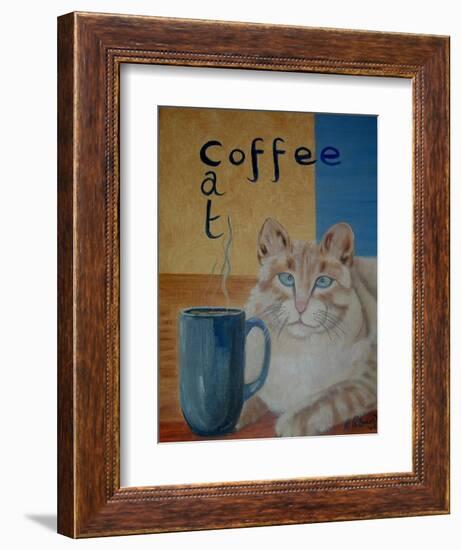 Coffee Cat-Ruth Palmer-Framed Art Print