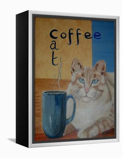 Coffee Cat-Ruth Palmer-Framed Stretched Canvas