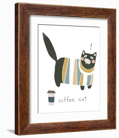 Coffee Cats III-June Vess-Framed Art Print