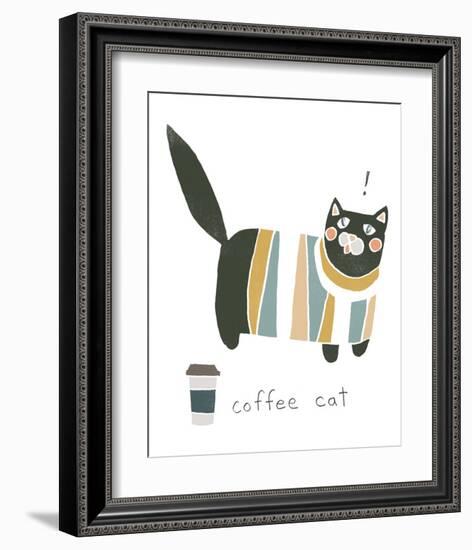 Coffee Cats III-June Vess-Framed Art Print