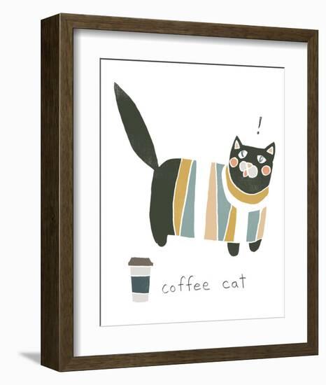 Coffee Cats III-June Vess-Framed Art Print