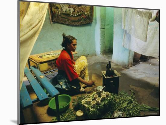 Coffee Ceremony, Abi-Adi, Ethiopia, Africa-J P De Manne-Mounted Photographic Print