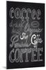 Coffee Chalkboard Illustration-cienpies-Mounted Art Print