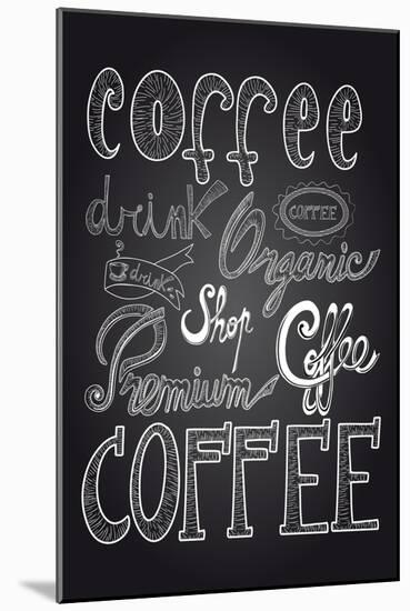 Coffee Chalkboard Illustration-cienpies-Mounted Art Print