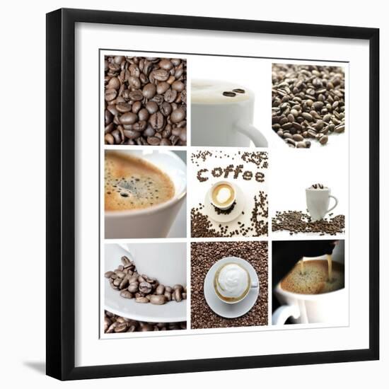 Coffee Collage-Gajus-Framed Art Print