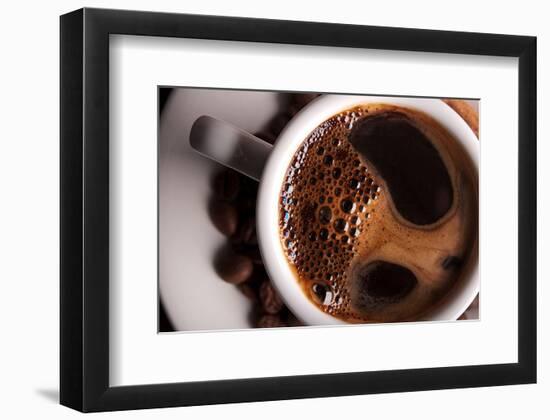 Coffee Crema in White Cup-null-Framed Premium Giclee Print