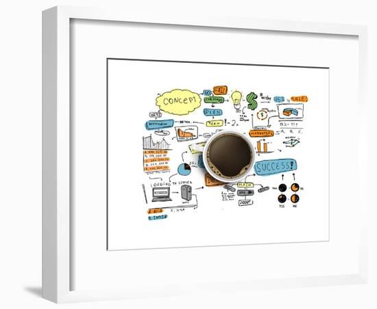 Coffee Cup & Business Strategy-null-Framed Art Print