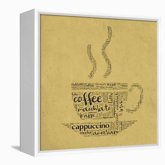 Coffee Cup Of Words-alanuster-Framed Stretched Canvas