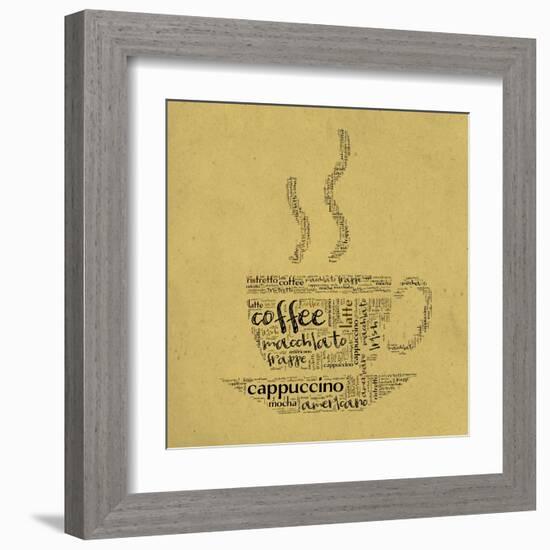 Coffee Cup Of Words-alanuster-Framed Art Print