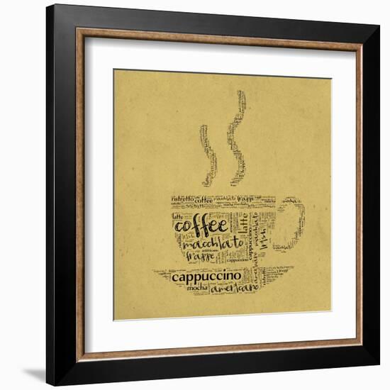 Coffee Cup Of Words-alanuster-Framed Art Print