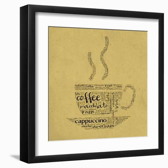 Coffee Cup Of Words-alanuster-Framed Art Print