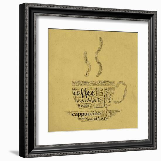 Coffee Cup Of Words-alanuster-Framed Art Print