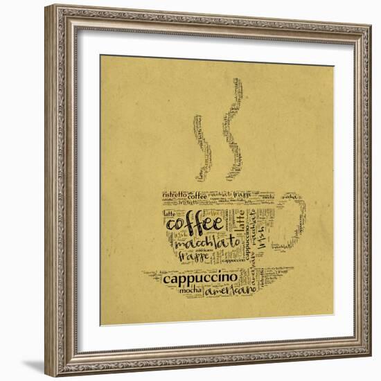 Coffee Cup Of Words-alanuster-Framed Art Print