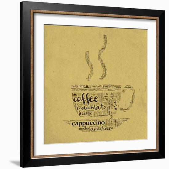 Coffee Cup Of Words-alanuster-Framed Art Print