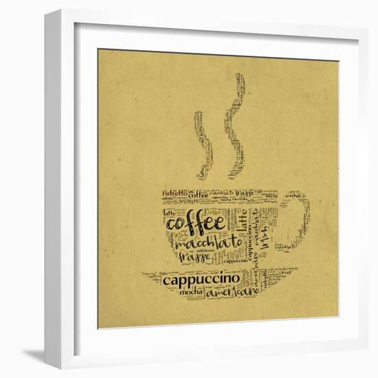 Coffee Cup Of Words-alanuster-Framed Art Print