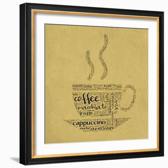 Coffee Cup Of Words-alanuster-Framed Art Print