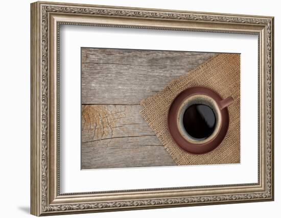 Coffee Cup on Wooden Table-karandaev-Framed Photographic Print