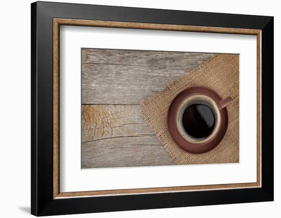 Coffee Cup on Wooden Table-karandaev-Framed Photographic Print