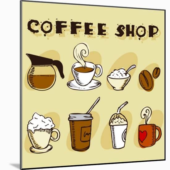 Coffee Design Elements-jackrust-Mounted Art Print