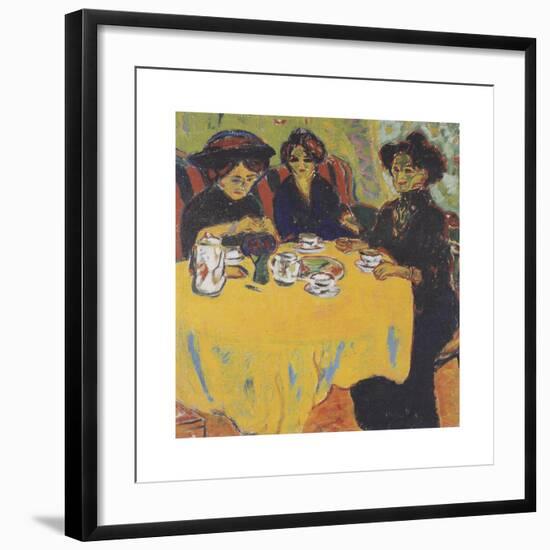 Coffee Drinking Women-Ernst Ludwig Kirchner-Framed Premium Giclee Print