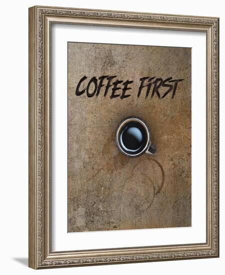 Coffee First-Tina Lavoie-Framed Giclee Print