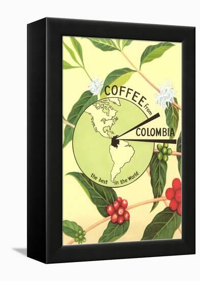 Coffee from Colombia, Map, Berries-null-Framed Stretched Canvas