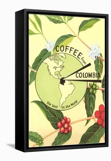 Coffee from Colombia, Map, Berries-null-Framed Stretched Canvas