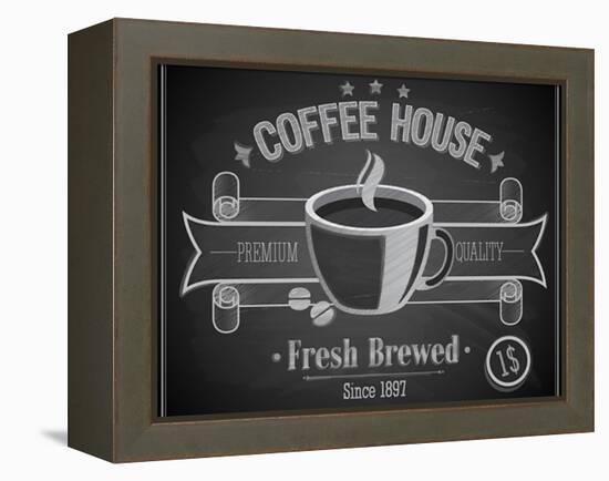 Coffee House Card - Chalkboard-avean-Framed Stretched Canvas