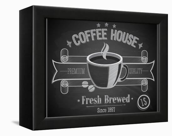 Coffee House Card - Chalkboard-avean-Framed Stretched Canvas