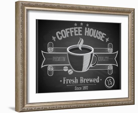 Coffee House Card - Chalkboard-avean-Framed Art Print
