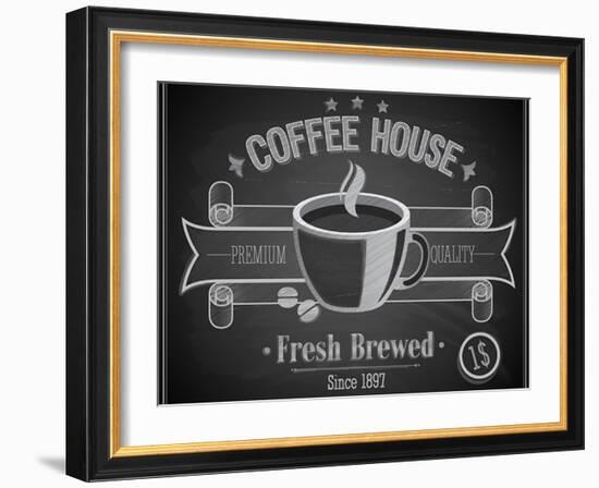 Coffee House Card - Chalkboard-avean-Framed Art Print