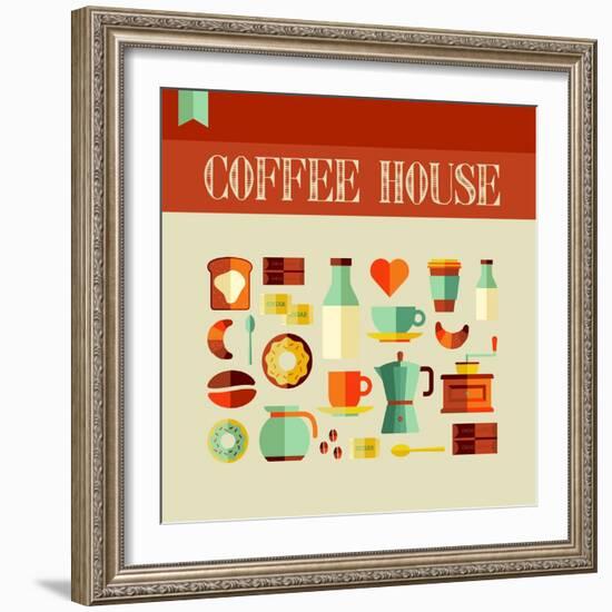 Coffee House-cienpies-Framed Art Print