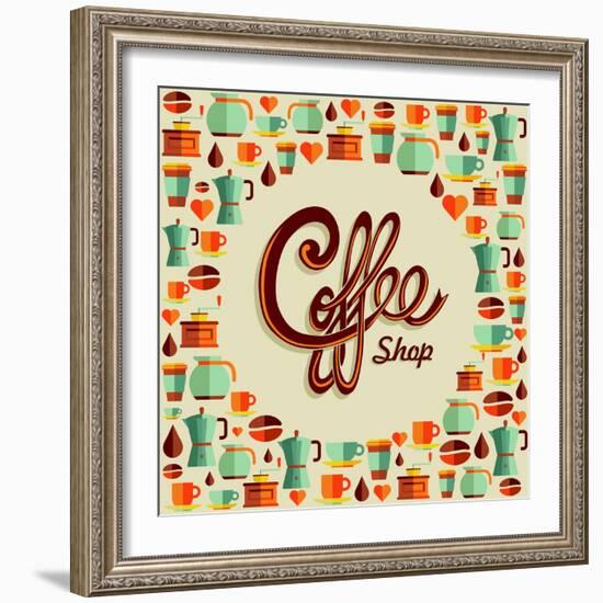 Coffee Icon Illustration-cienpies-Framed Art Print