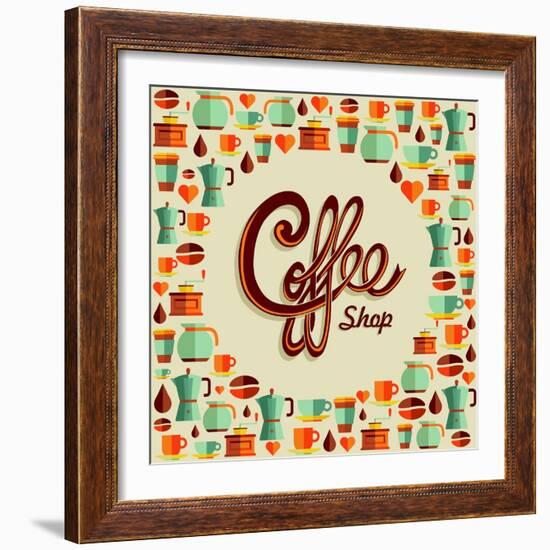 Coffee Icon Illustration-cienpies-Framed Art Print