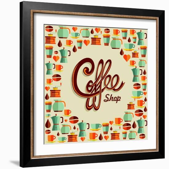 Coffee Icon Illustration-cienpies-Framed Art Print