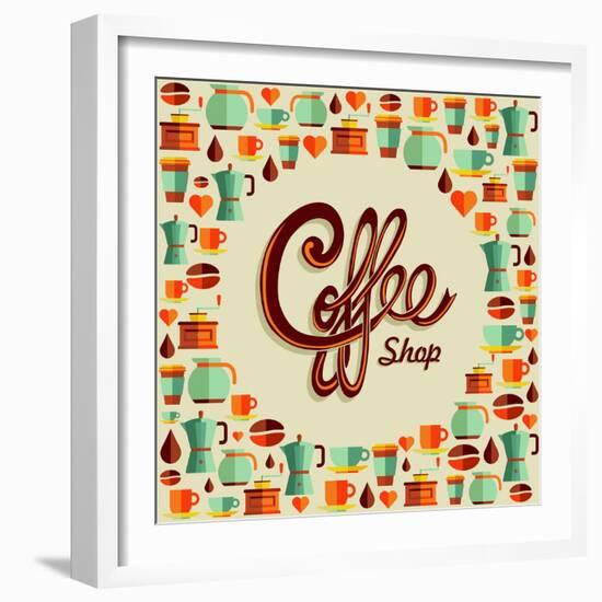 Coffee Icon Illustration-cienpies-Framed Art Print