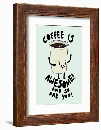 Coffee Is Awesome - Tom Cronin Doodles Cartoon Print-Tom Cronin-Framed Giclee Print