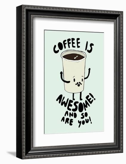 Coffee Is Awesome - Tom Cronin Doodles Cartoon Print-Tom Cronin-Framed Giclee Print