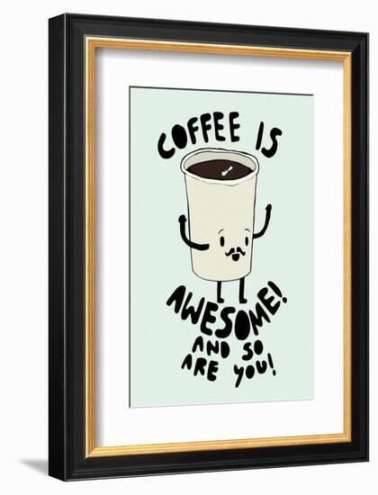 Coffee Is Awesome - Tom Cronin Doodles Cartoon Print-Tom Cronin-Framed Giclee Print