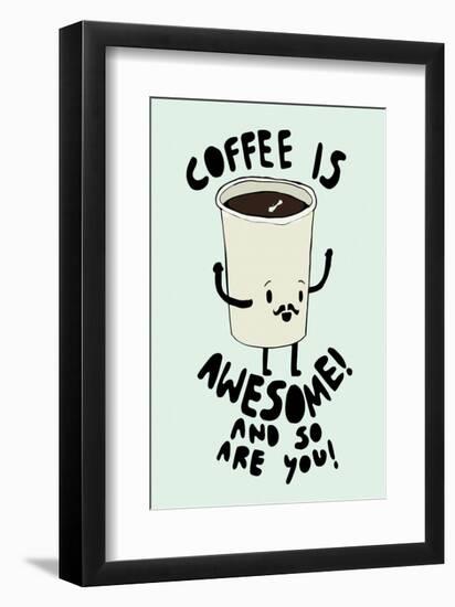 Coffee Is Awesome - Tom Cronin Doodles Cartoon Print-Tom Cronin-Framed Giclee Print