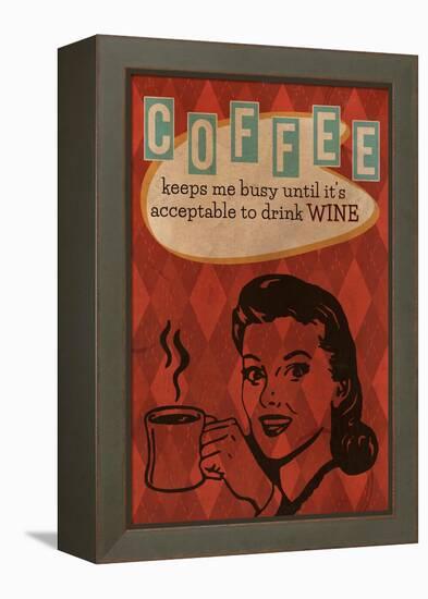 Coffee Keeps Me Busy-Lantern Press-Framed Stretched Canvas