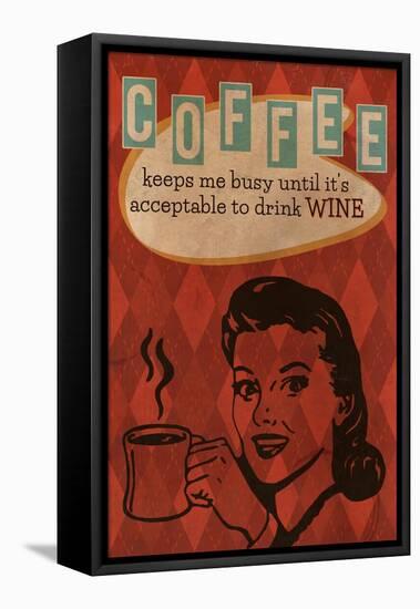 Coffee Keeps Me Busy-Lantern Press-Framed Stretched Canvas