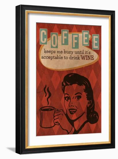 Coffee Keeps Me Busy-Lantern Press-Framed Premium Giclee Print
