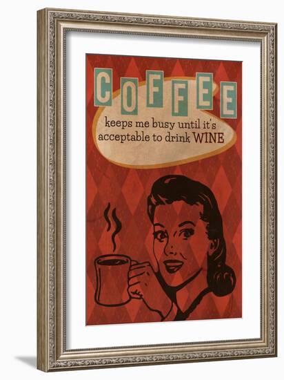 Coffee Keeps Me Busy-Lantern Press-Framed Art Print