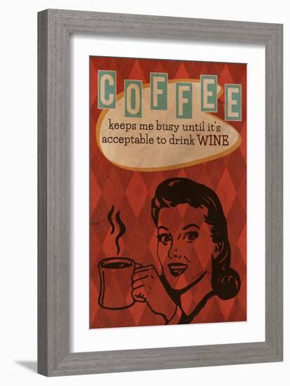 Coffee Keeps Me Busy-Lantern Press-Framed Art Print