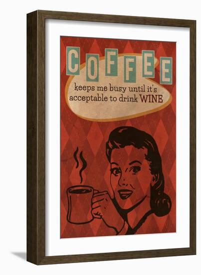 Coffee Keeps Me Busy-Lantern Press-Framed Art Print