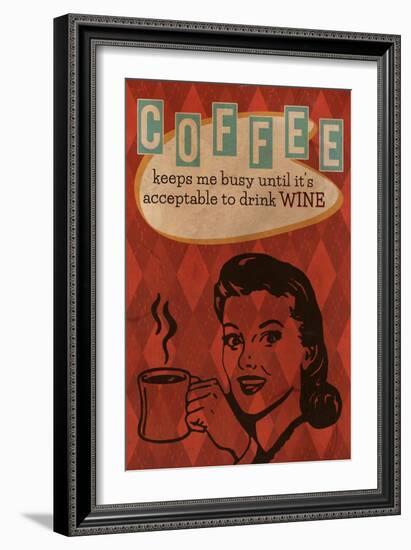 Coffee Keeps Me Busy-Lantern Press-Framed Art Print