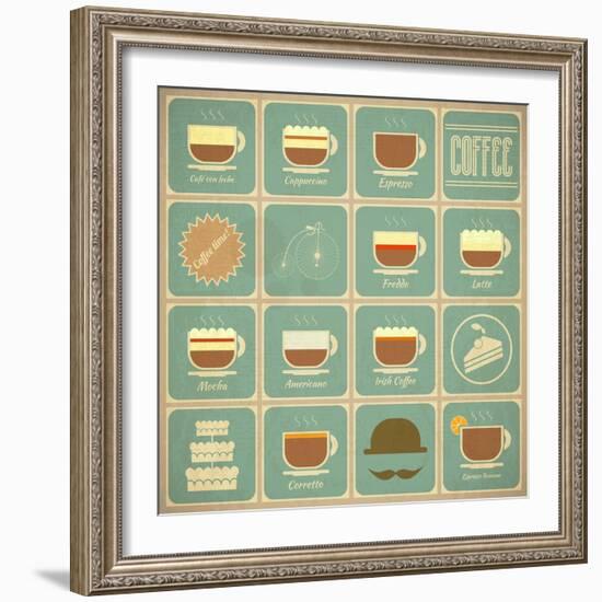 Coffee Labels Set-elfivetrov-Framed Art Print