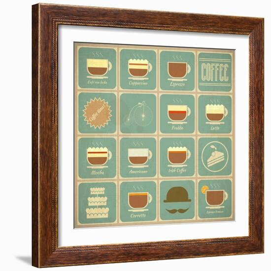 Coffee Labels Set-elfivetrov-Framed Art Print