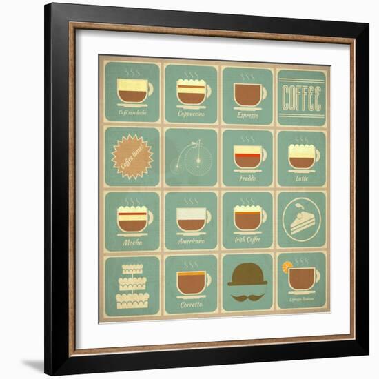 Coffee Labels Set-elfivetrov-Framed Art Print